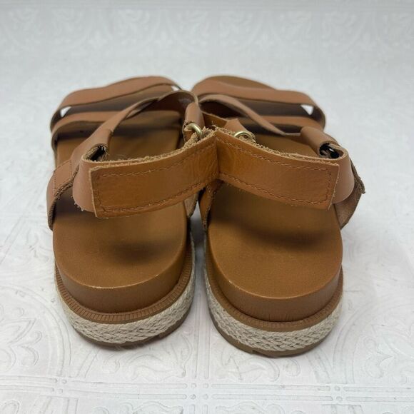 Sorel Brown Everyday Buckle Strap Roaming Criss Cross Platform Sandals Size 10 - Picture 5 of 7